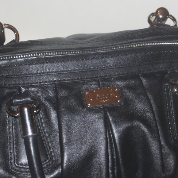 ❤️SOLD Coach 15339 Kristin Black Leather Satchel Top Handle Handbag Purse - Picture 2 of 9